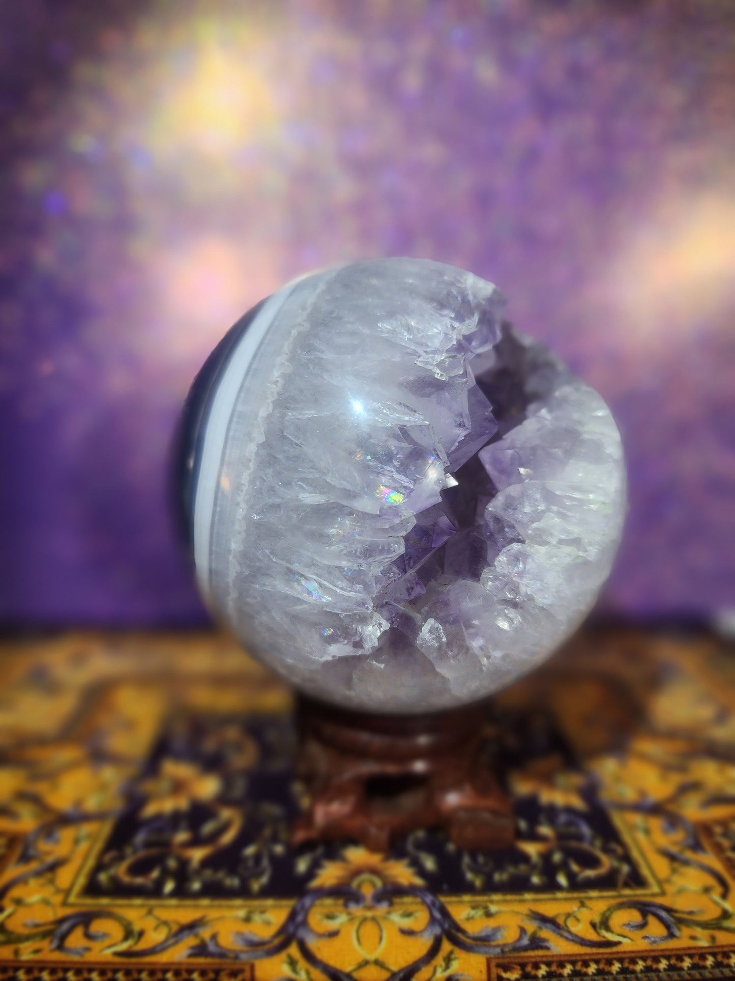 Amethyst Agate Sphere