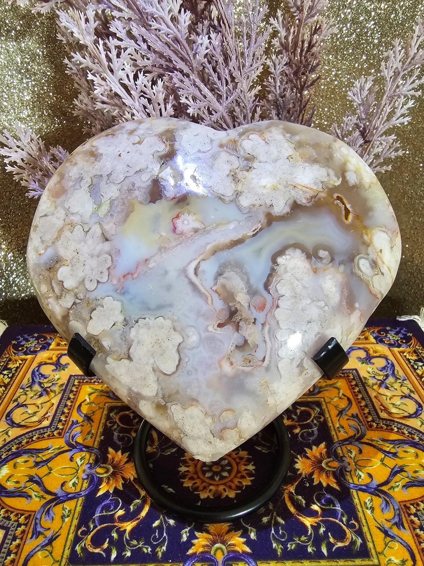 Flower Agate Heart