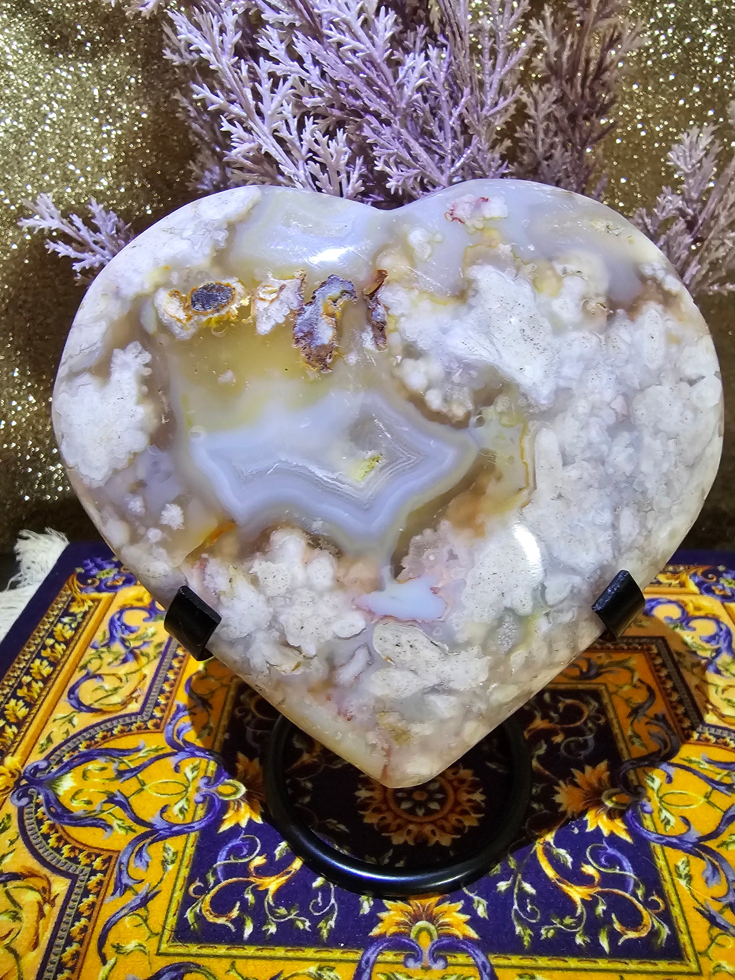 Flower Agate Heart