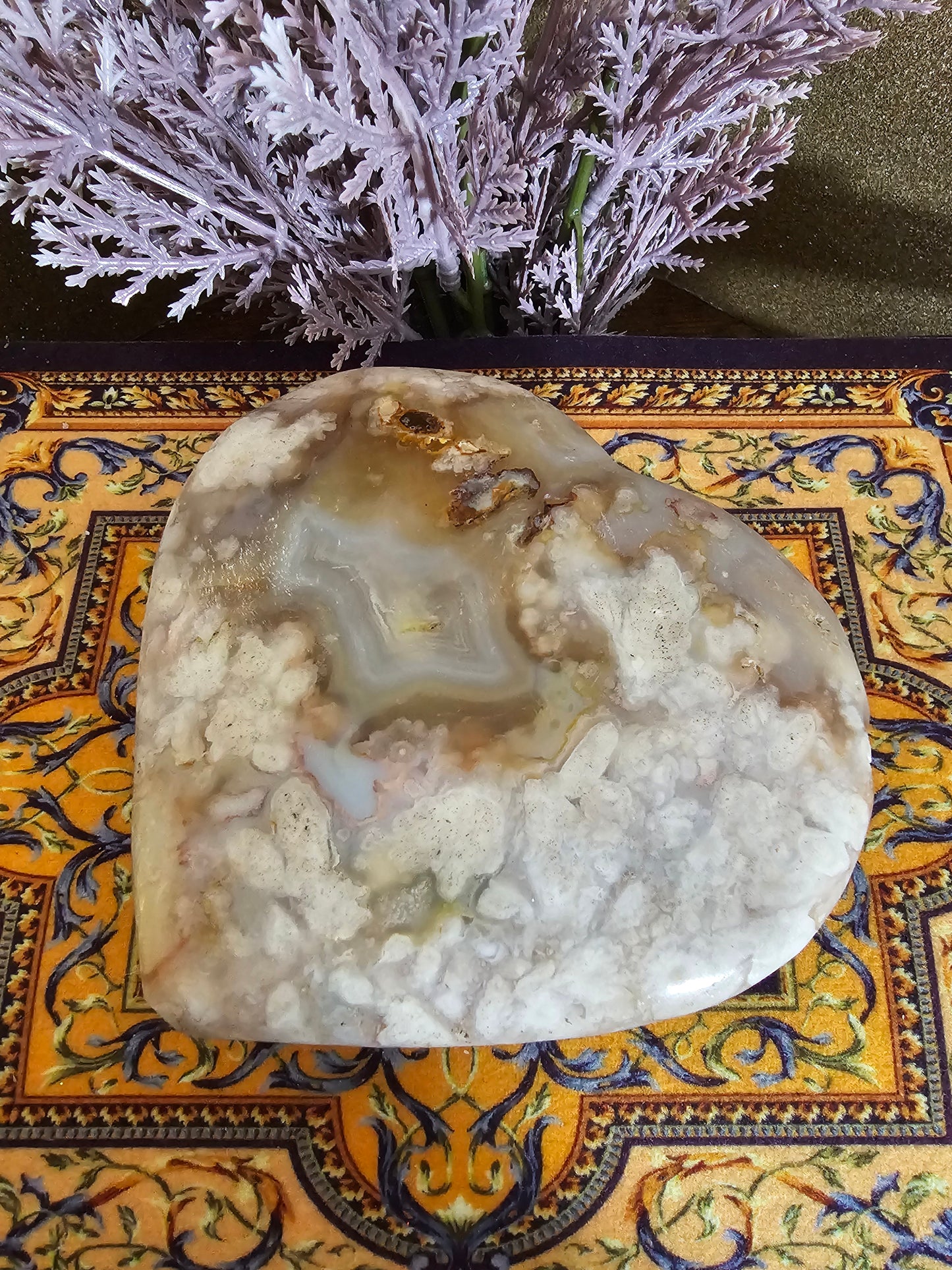 Flower Agate Heart