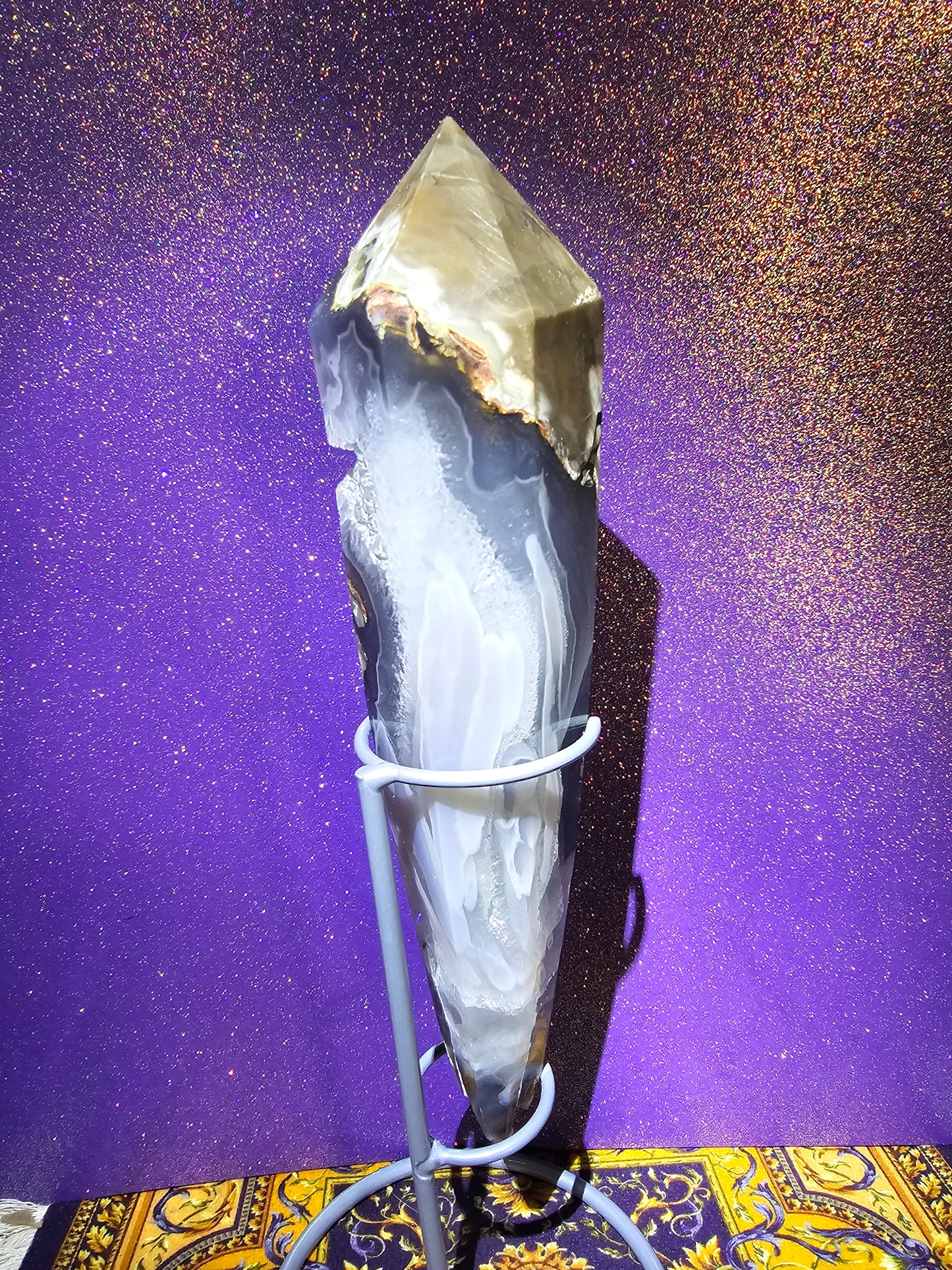 Volcanic Agate Wand Freeform with stand