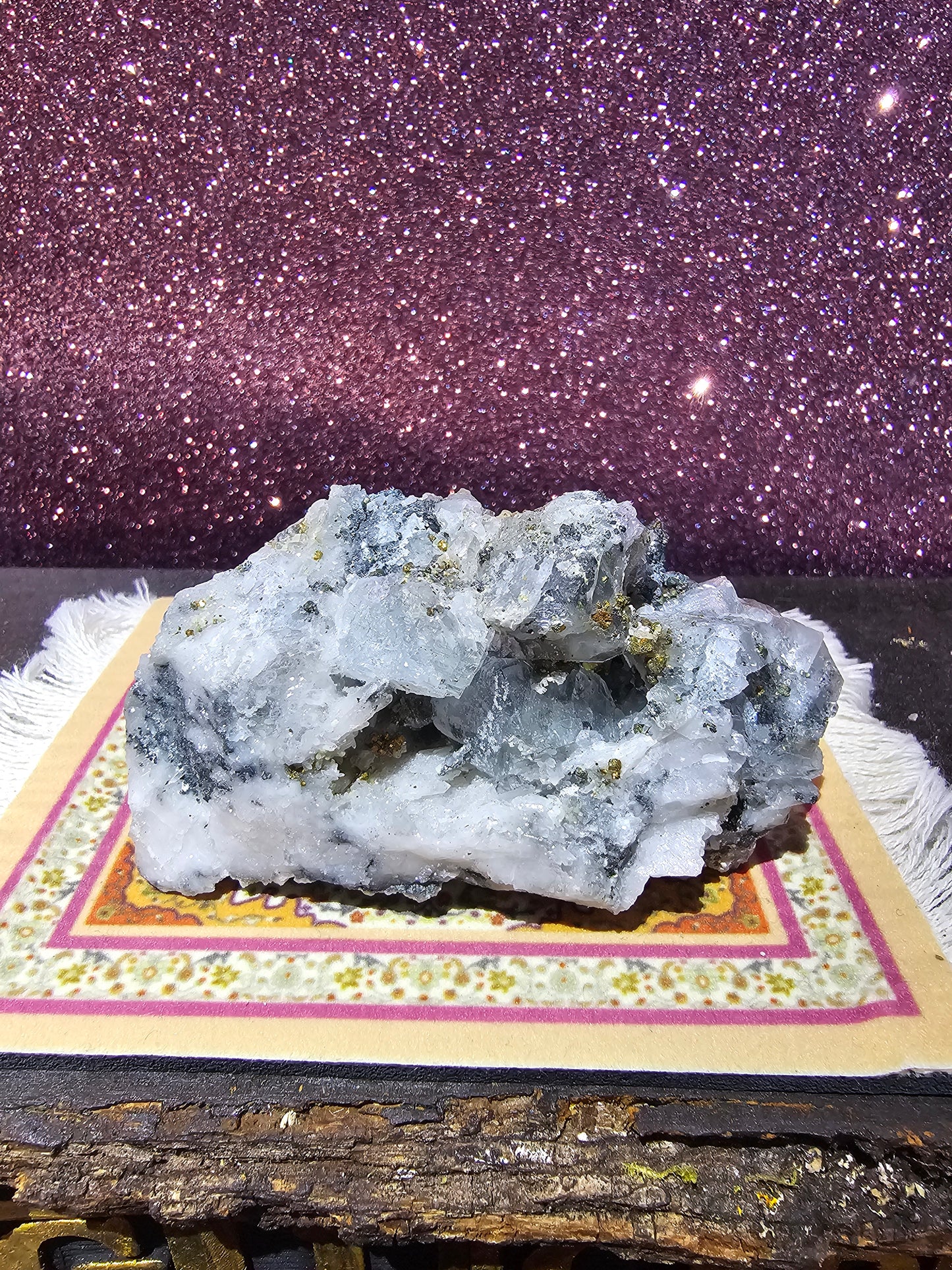 Pyrite Calcite Cluster with Fluorite