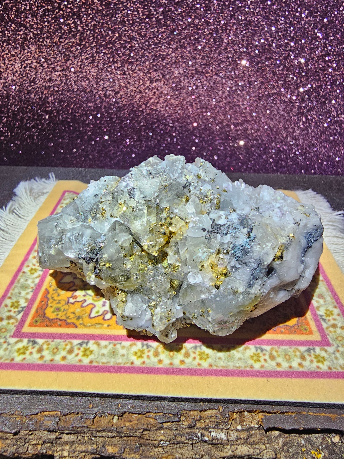 Pyrite Calcite Cluster with Fluorite