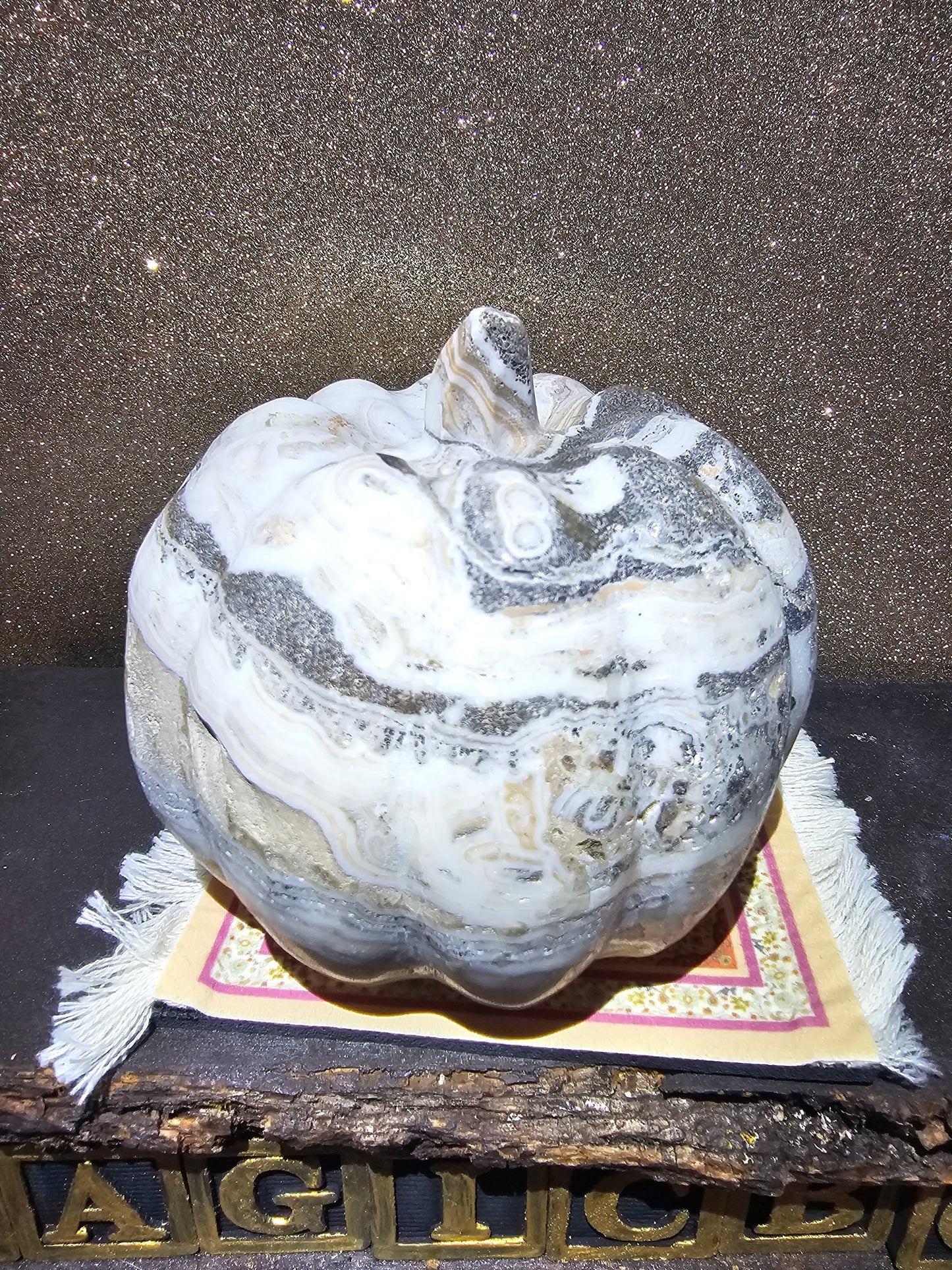 3.8lbs Honey Calcite Pumpkin Carving