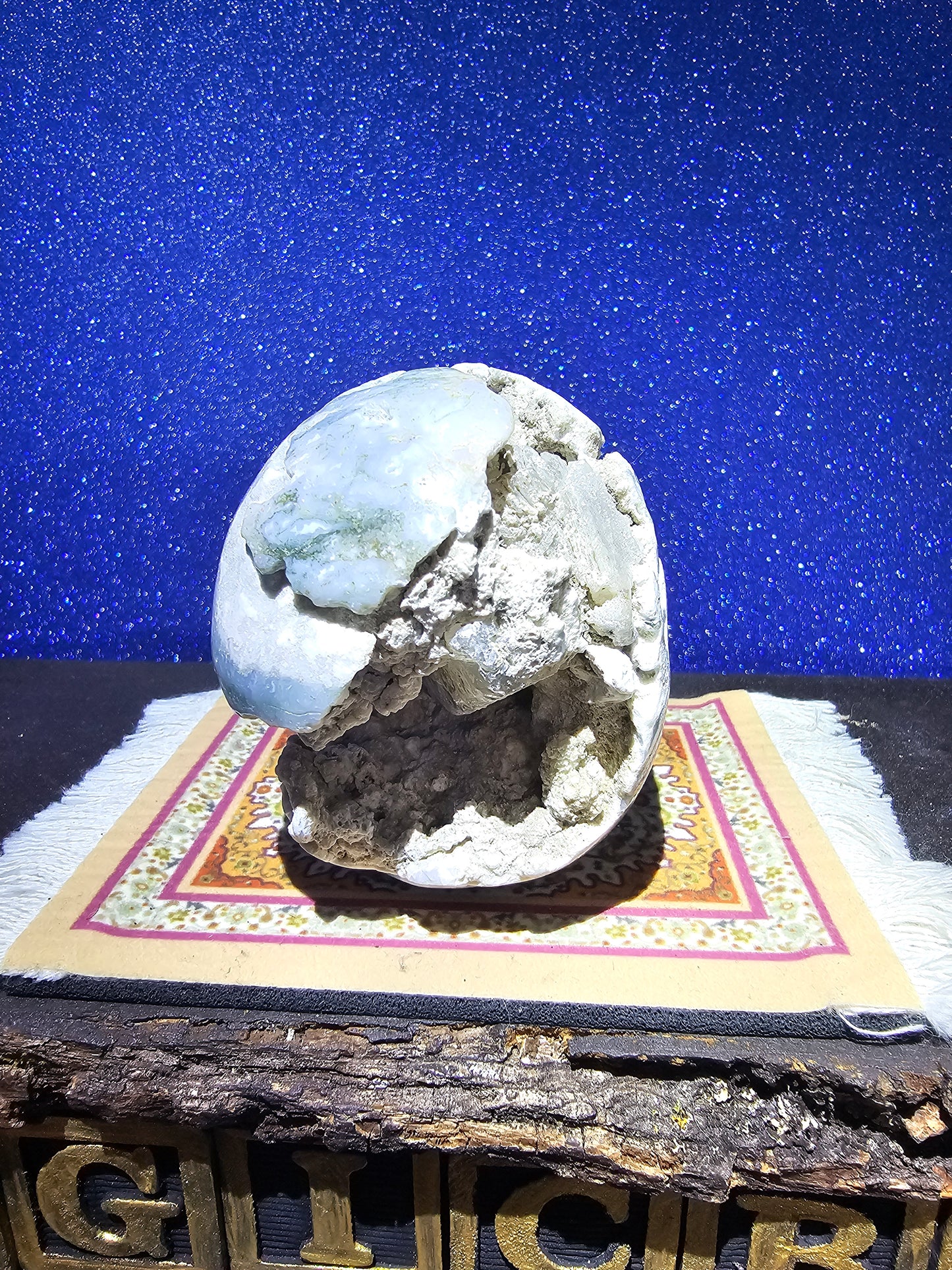 Moss Agate Skull