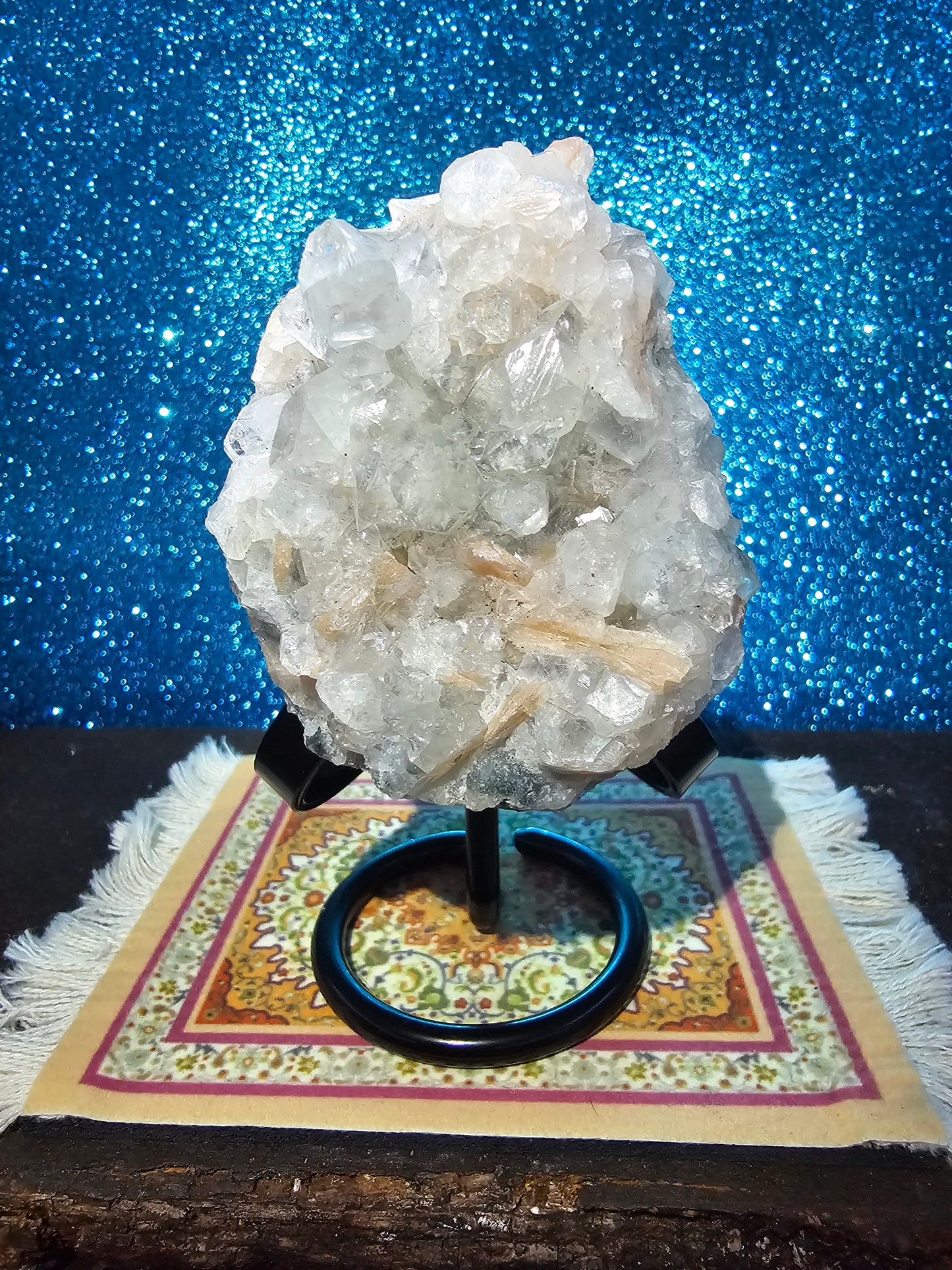 Stillbite with Calcite Cluster