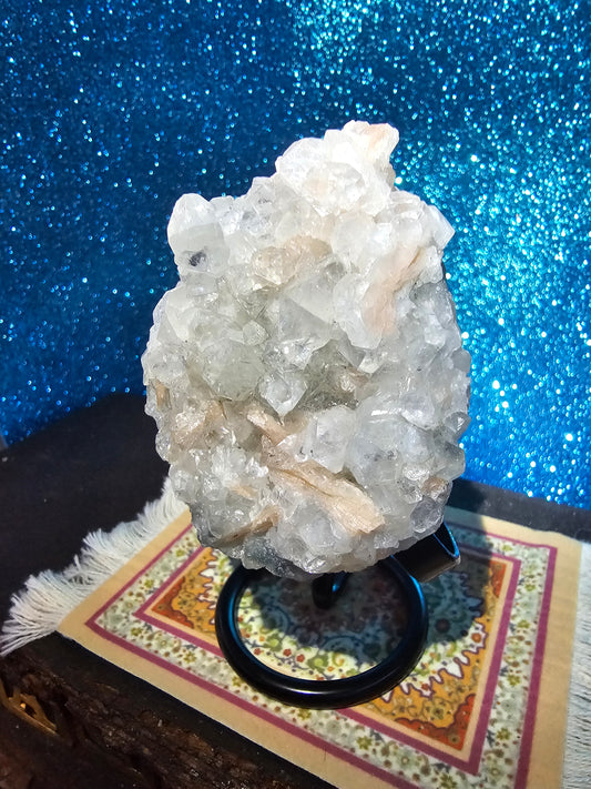 Stillbite with Calcite Cluster