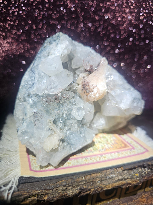 Stillbite with Calcite Cluster