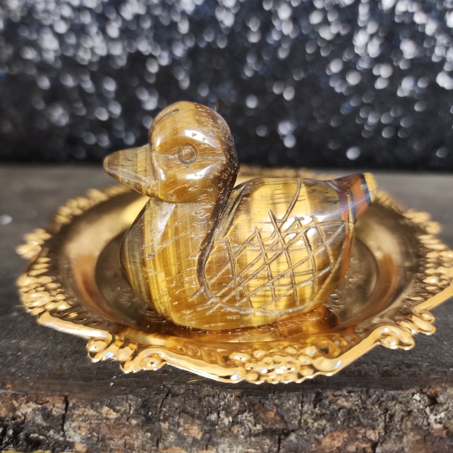 Tiger's Eye Duck Carving