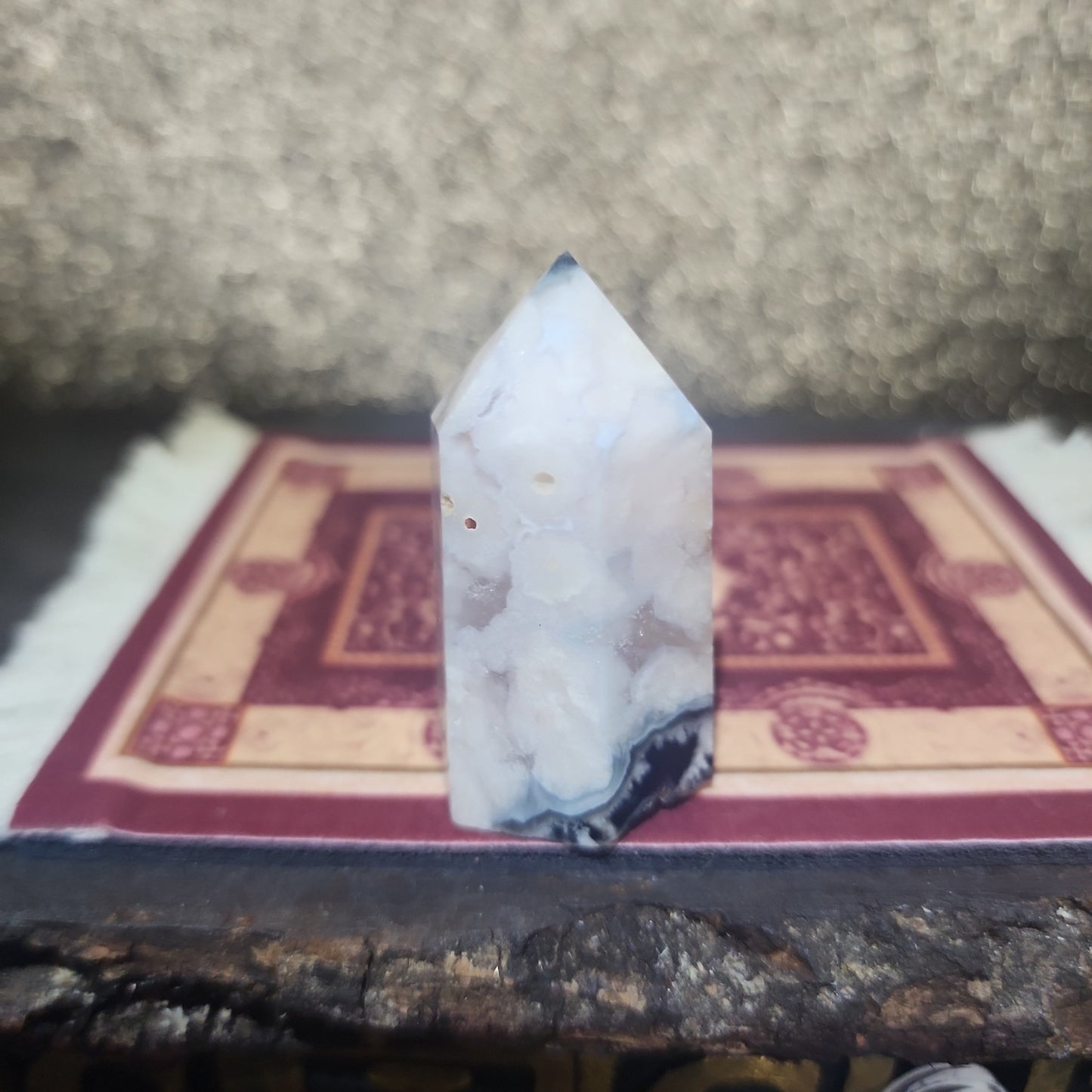 Black Flower Agate Tower - MagicBox Crystals