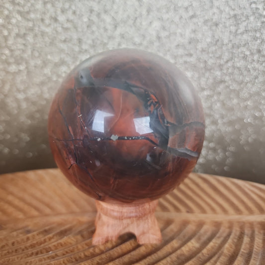 Bloodstone Sphere with Pyrite - MagicBox Crystals