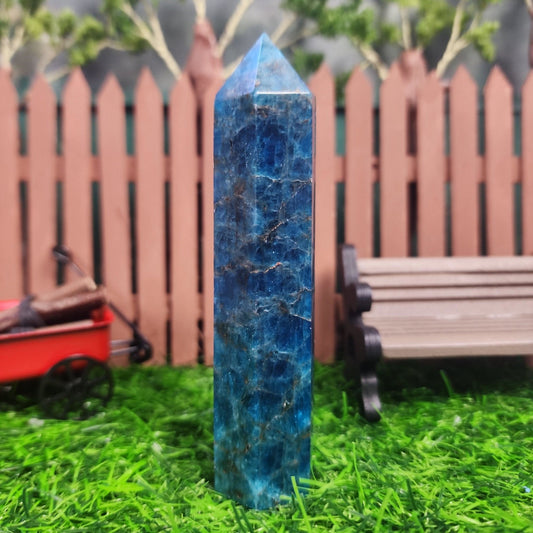 Blue Apatite Tower - MagicBox Crystals