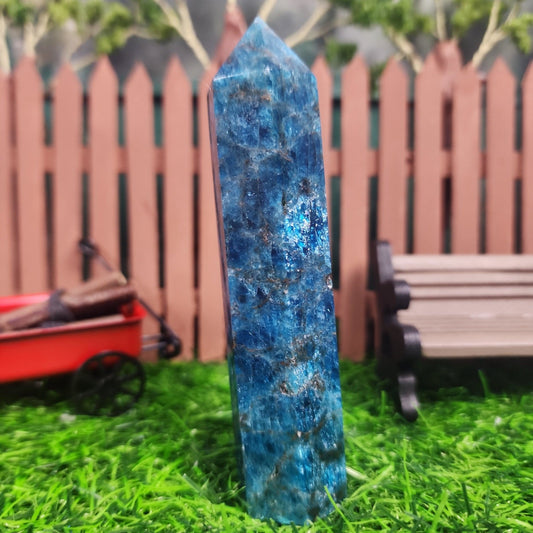 Blue Apatite Tower - MagicBox Crystals