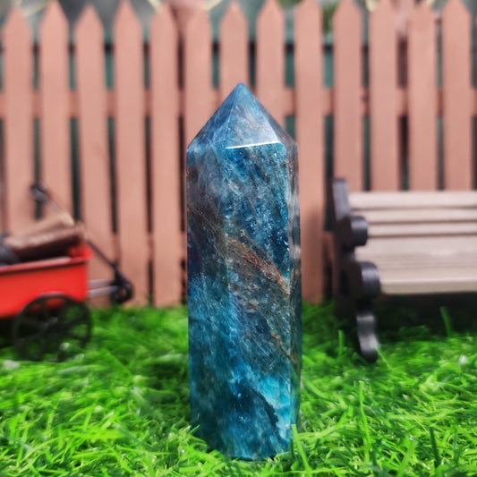 Blue Apatite Tower - MagicBox Crystals