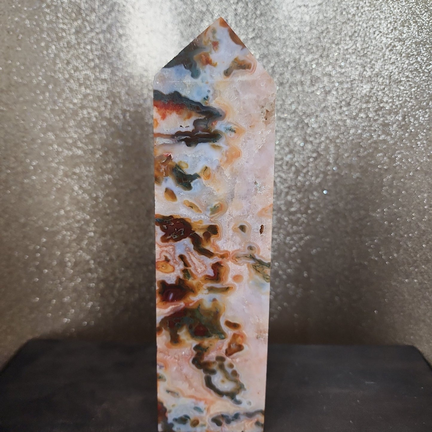 Carnelian Moss Agate Tower - MagicBox Crystals