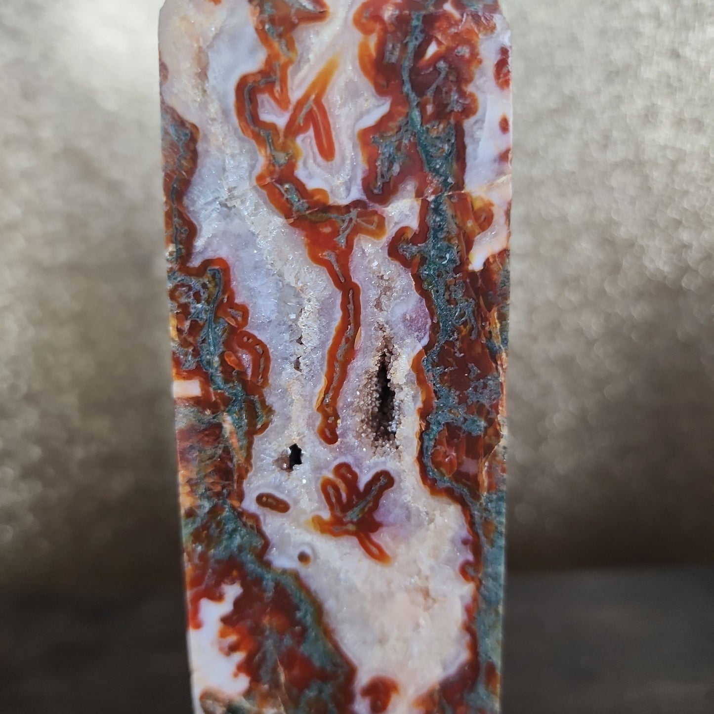 Carnelian Moss Agate Tower - MagicBox Crystals