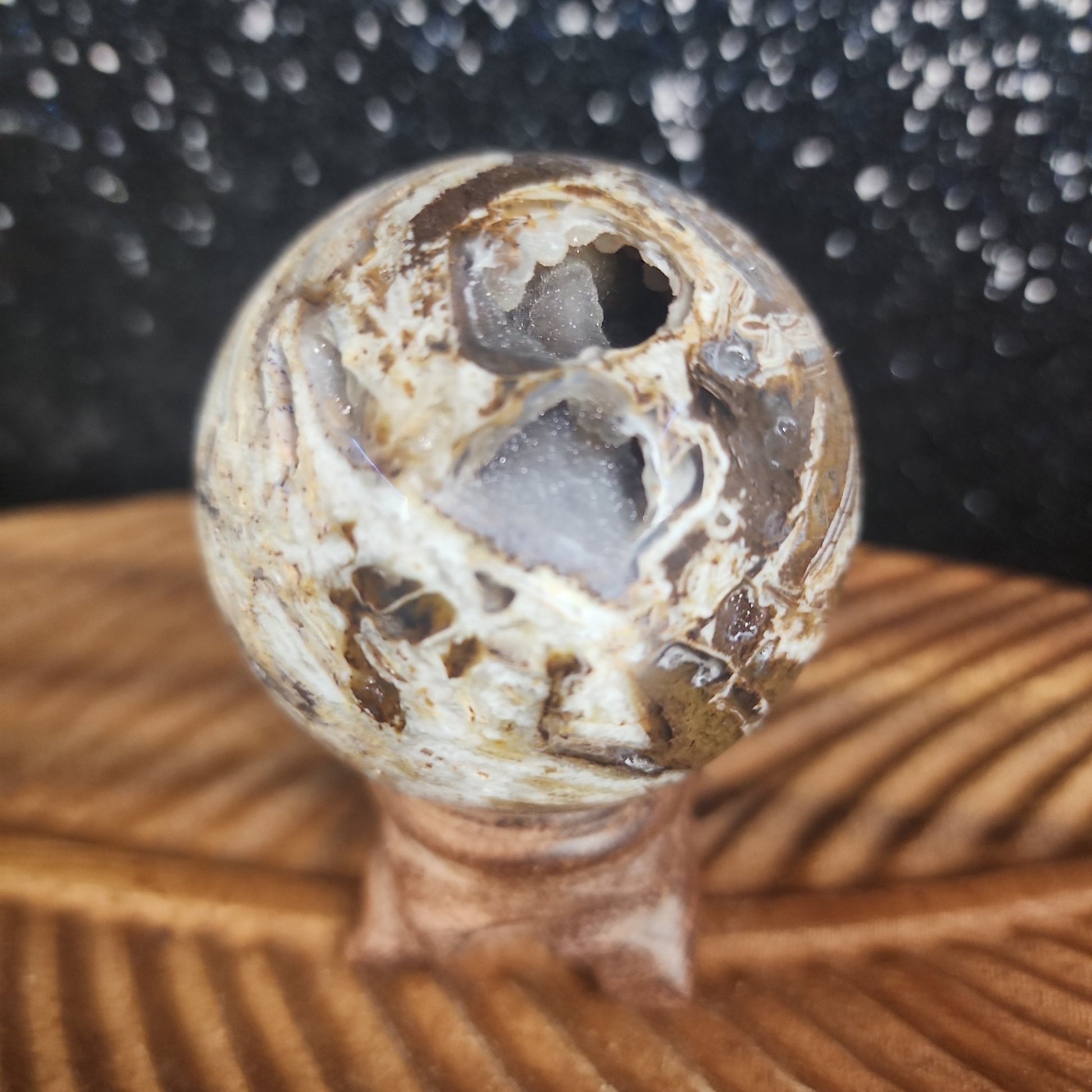 Chocolate Calcite Agate Sphere - MagicBox Crystals