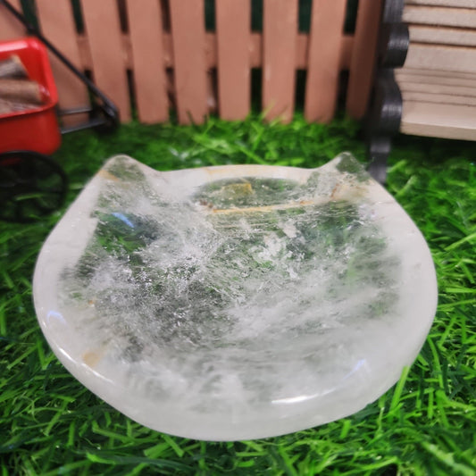 Clear Quartz Cat Bowl/Sphere Holder - MagicBox Crystals