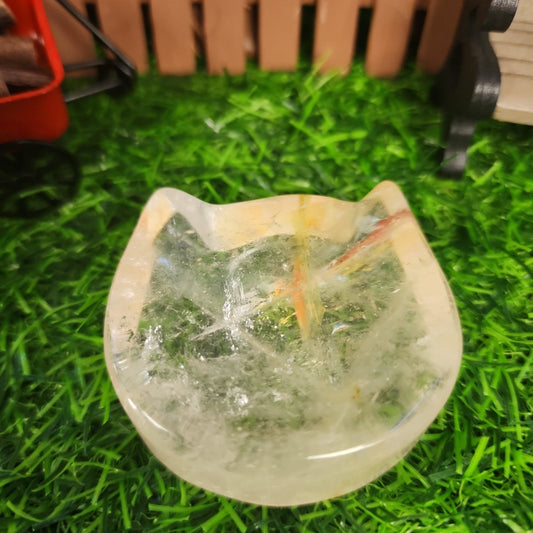 Clear Quartz Cat Bowl/Sphere Holder - MagicBox Crystals