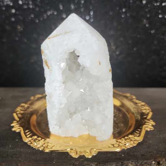 Clear Quartz Druzy House