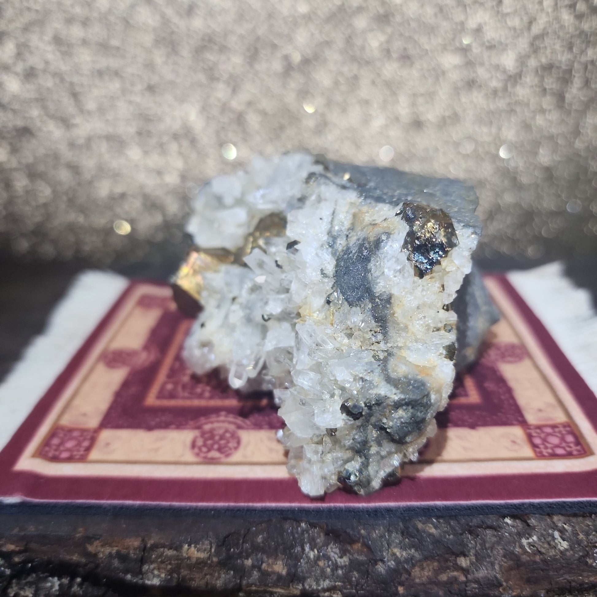 Clear Quartz w/ Pyrite Specimen - MagicBox Crystals