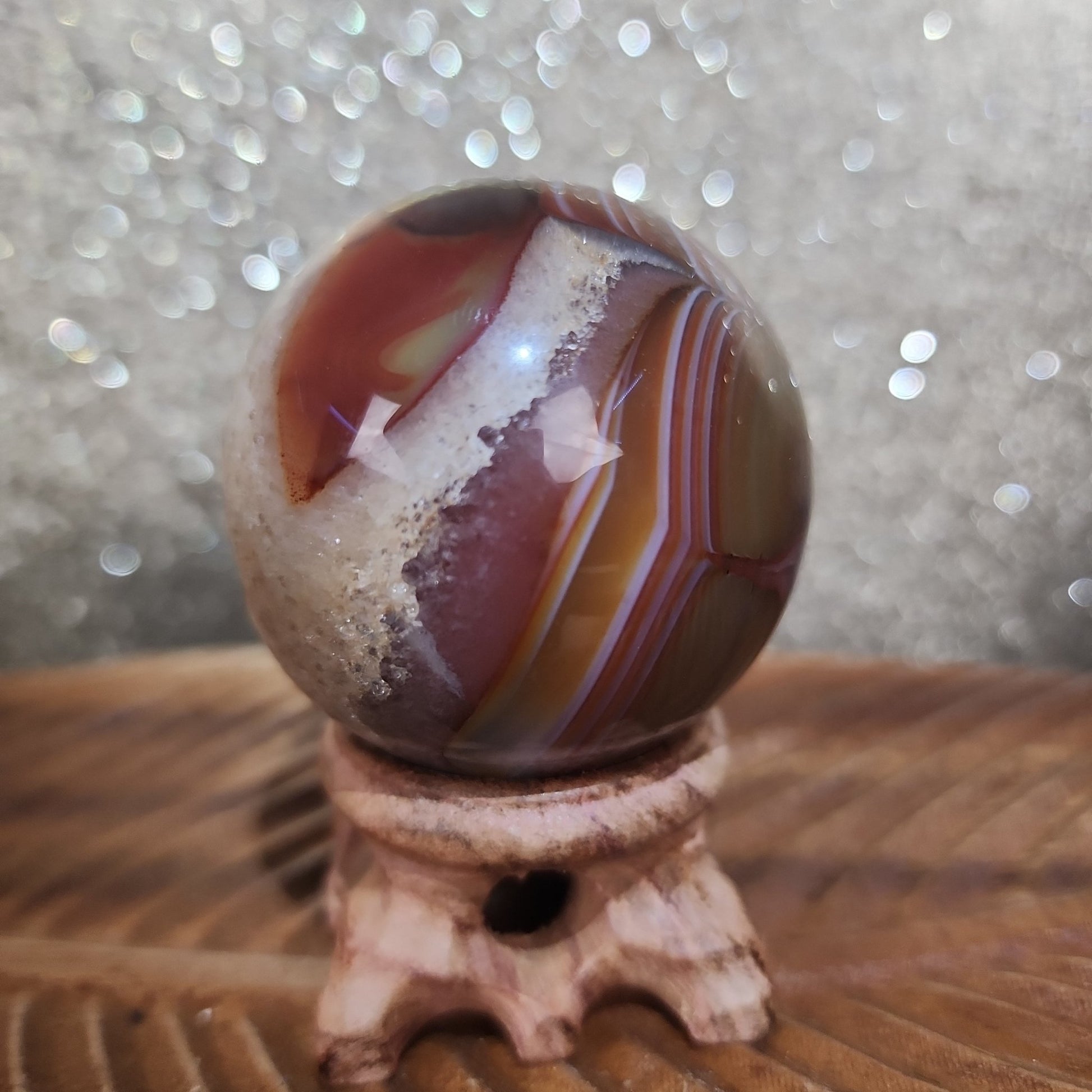 Druzy Sardonix Sphere - MagicBox Crystals