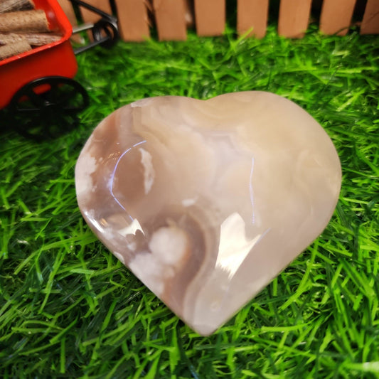 Flower Agate Heart - MagicBox Crystals