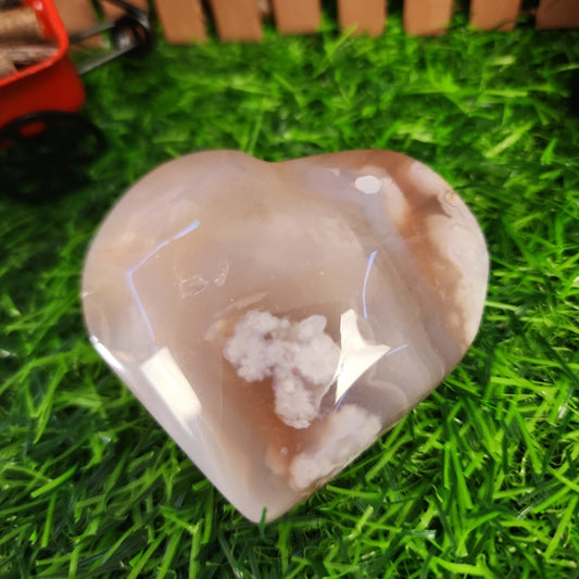 Flower Agate Heart - MagicBox Crystals