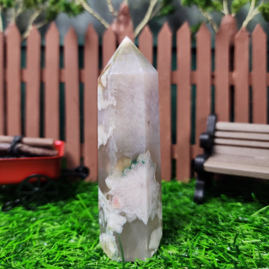 Flower Agate Tower - MagicBox Crystals