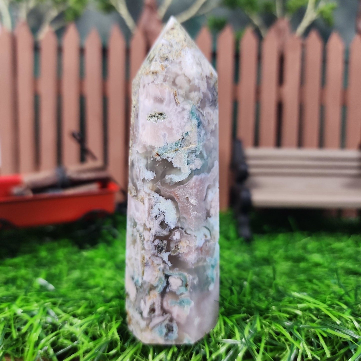 Flower Agate Tower - MagicBox Crystals