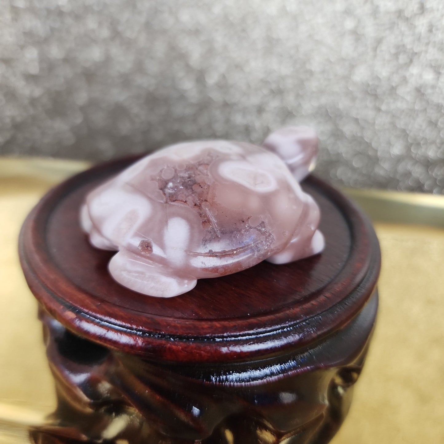 Flower Agate Turtle Carving - MagicBox Crystals