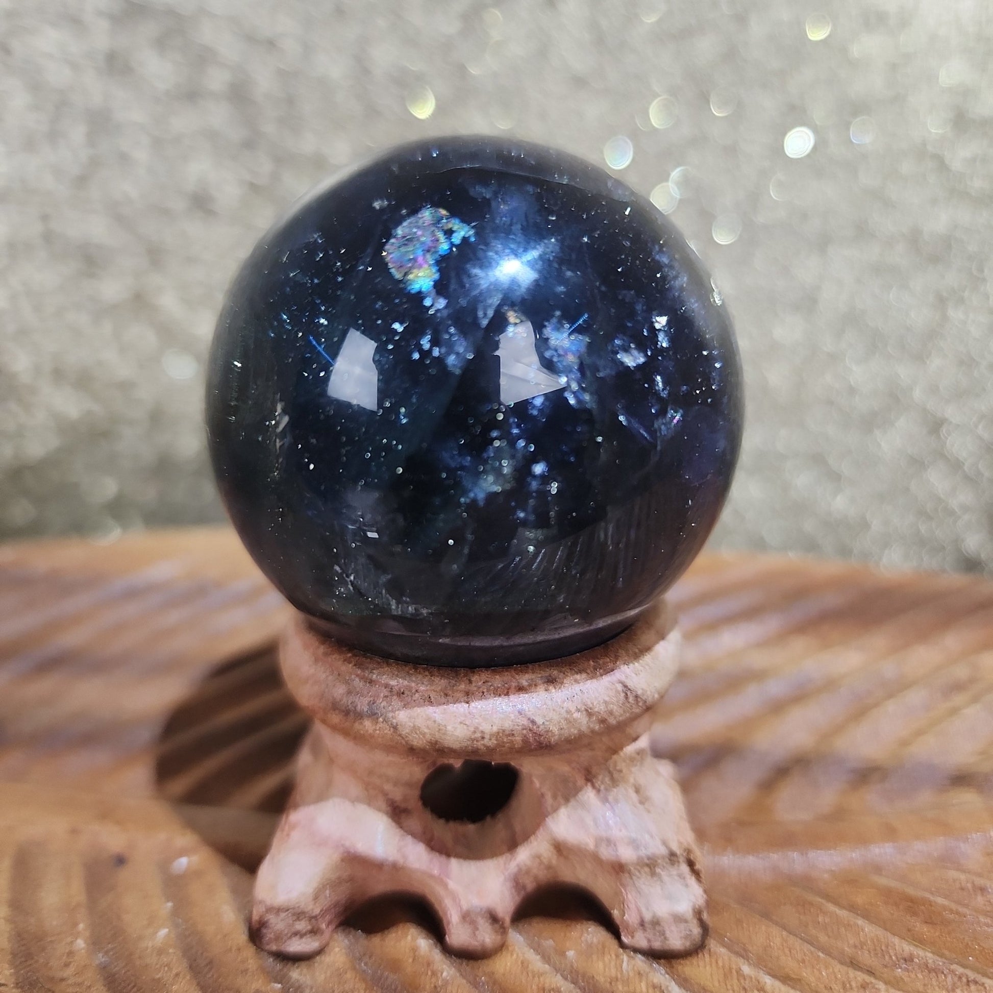 Fluorite with Pyrite Sphere - MagicBox Crystals