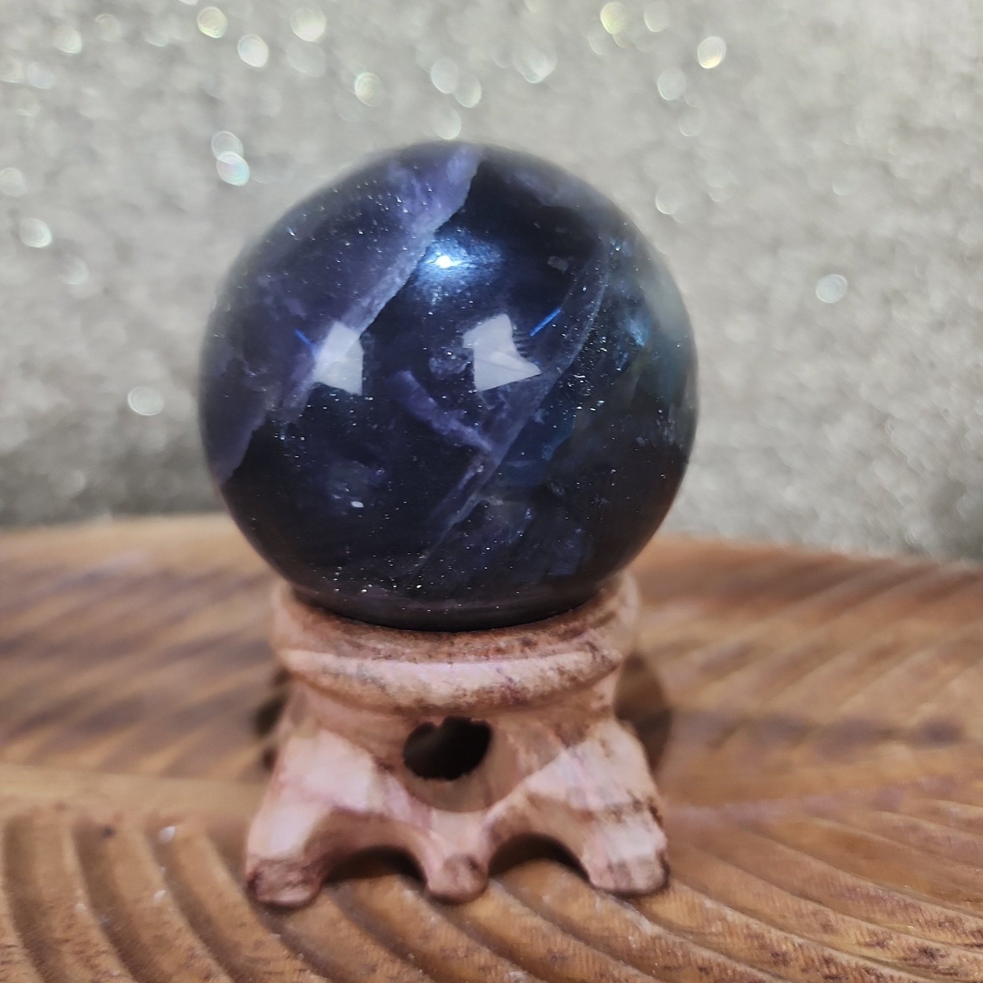 Fluorite with Pyrite Sphere - MagicBox Crystals