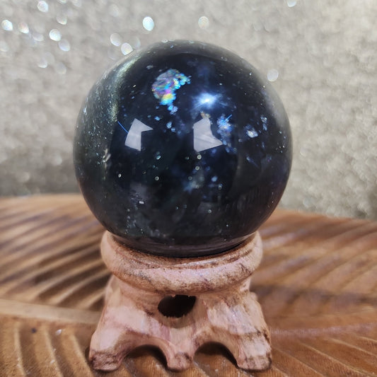 Fluorite with Pyrite Sphere - MagicBox Crystals