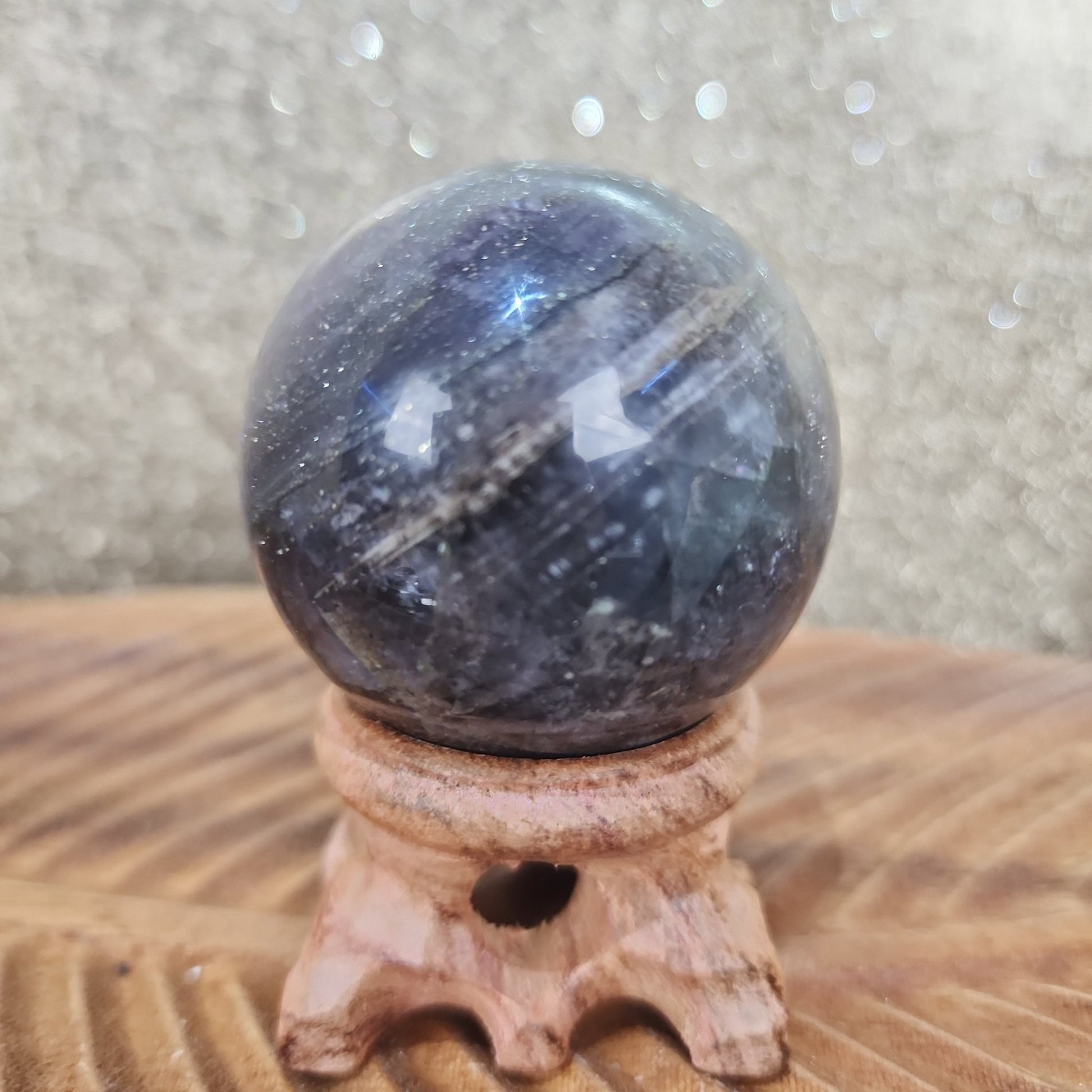 Fluorite with Pyrite Sphere - MagicBox Crystals