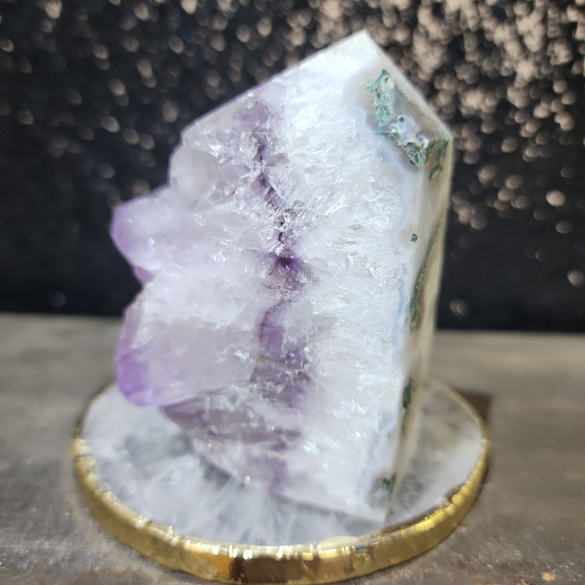 Green Moss Agate Amethyst Tower - MagicBox Crystals