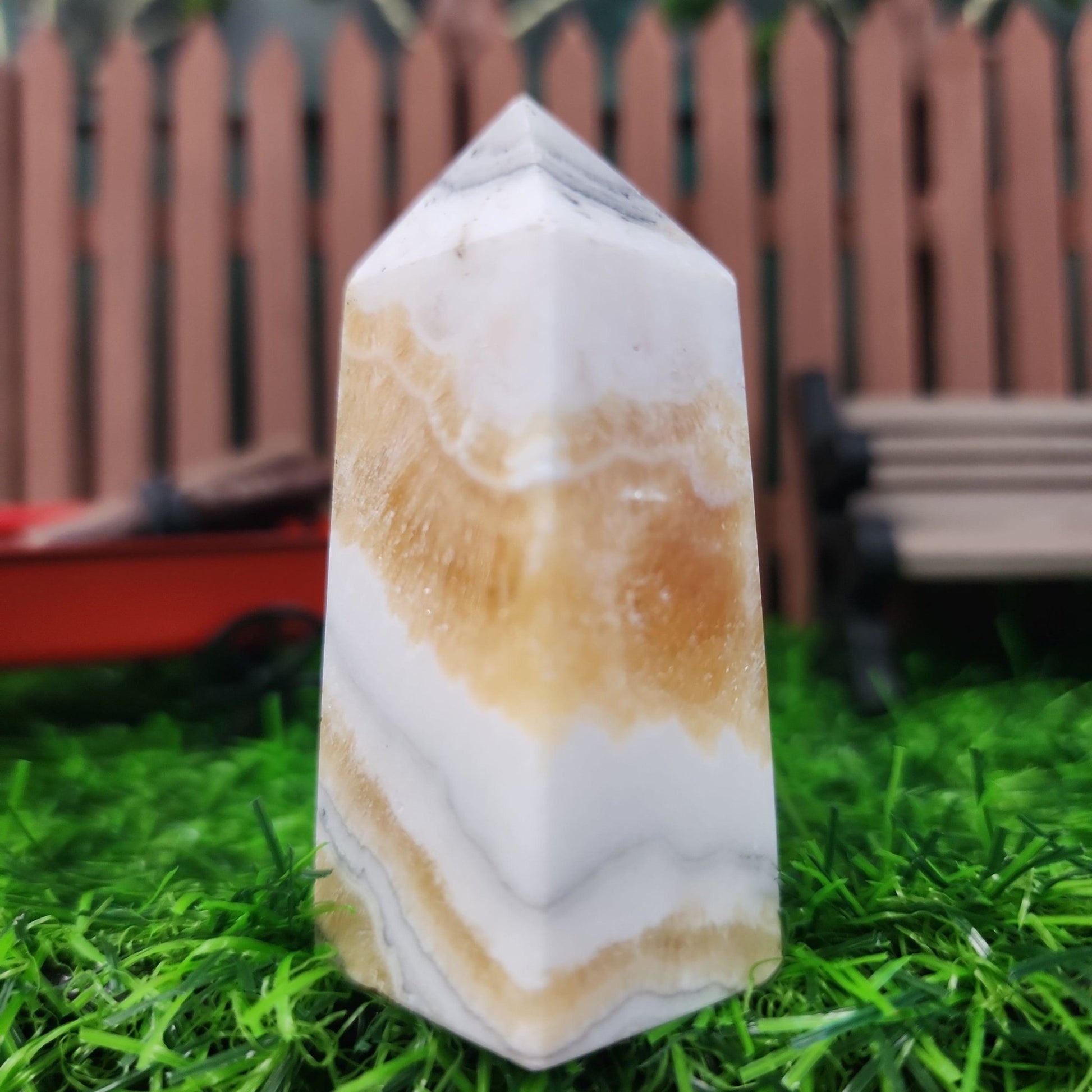 Honey Calcite Tower - MagicBox Crystals