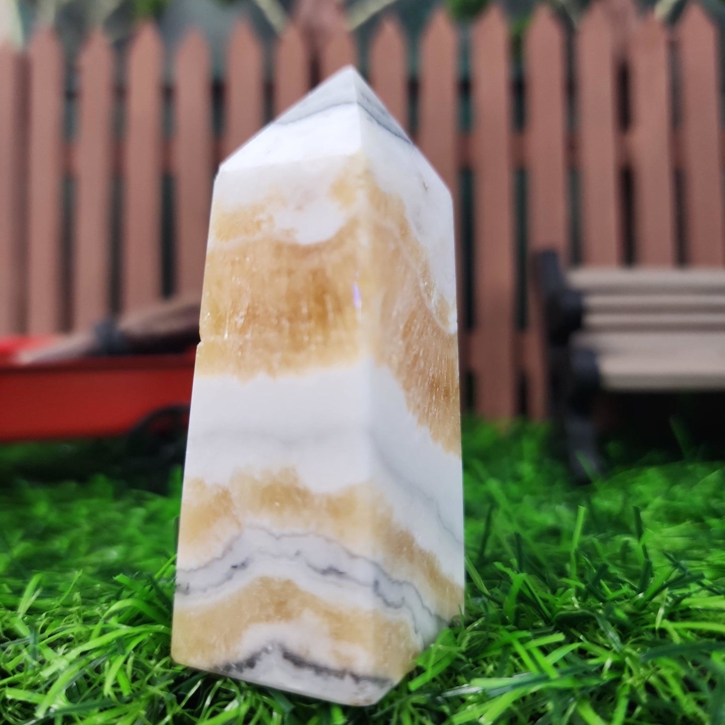 Honey Calcite Tower - MagicBox Crystals