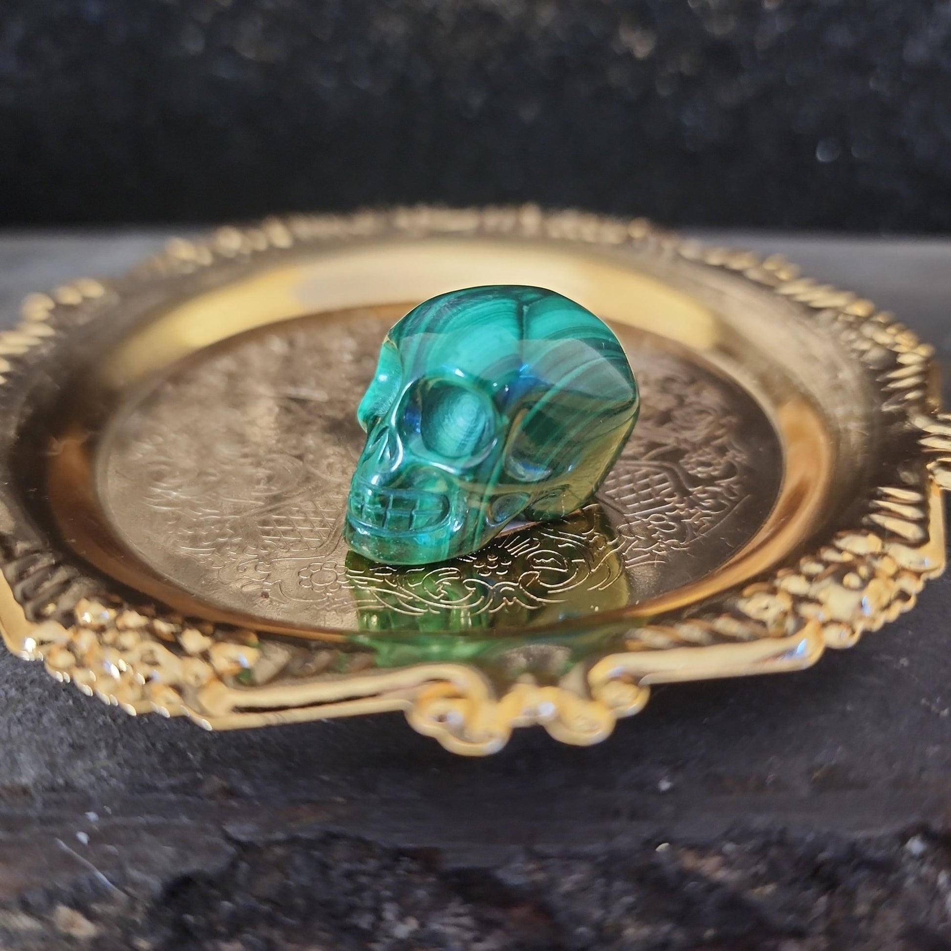 Mini Malachite Skull - MagicBox Crystals