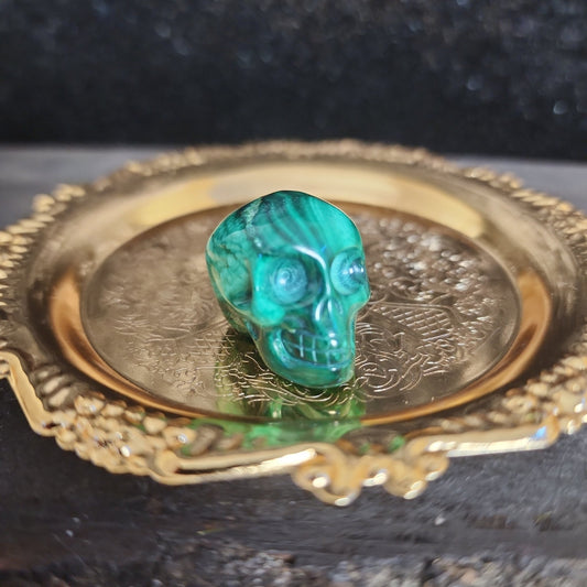 Mini Malachite Skull - MagicBox Crystals