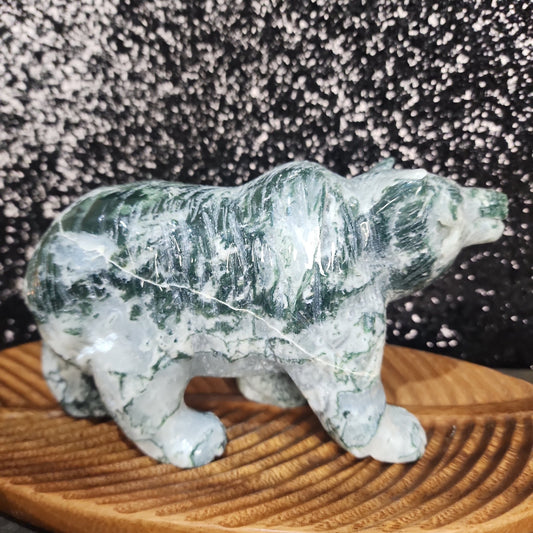 Moss Agate Bear - MagicBox Crystals