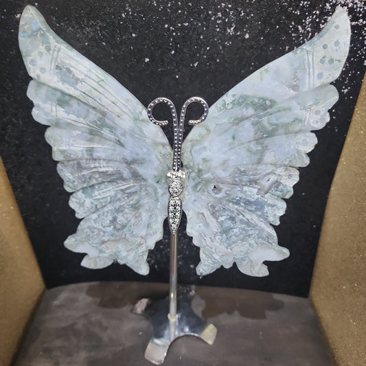 Moss Agate Butterfly Wings - MagicBox Crystals