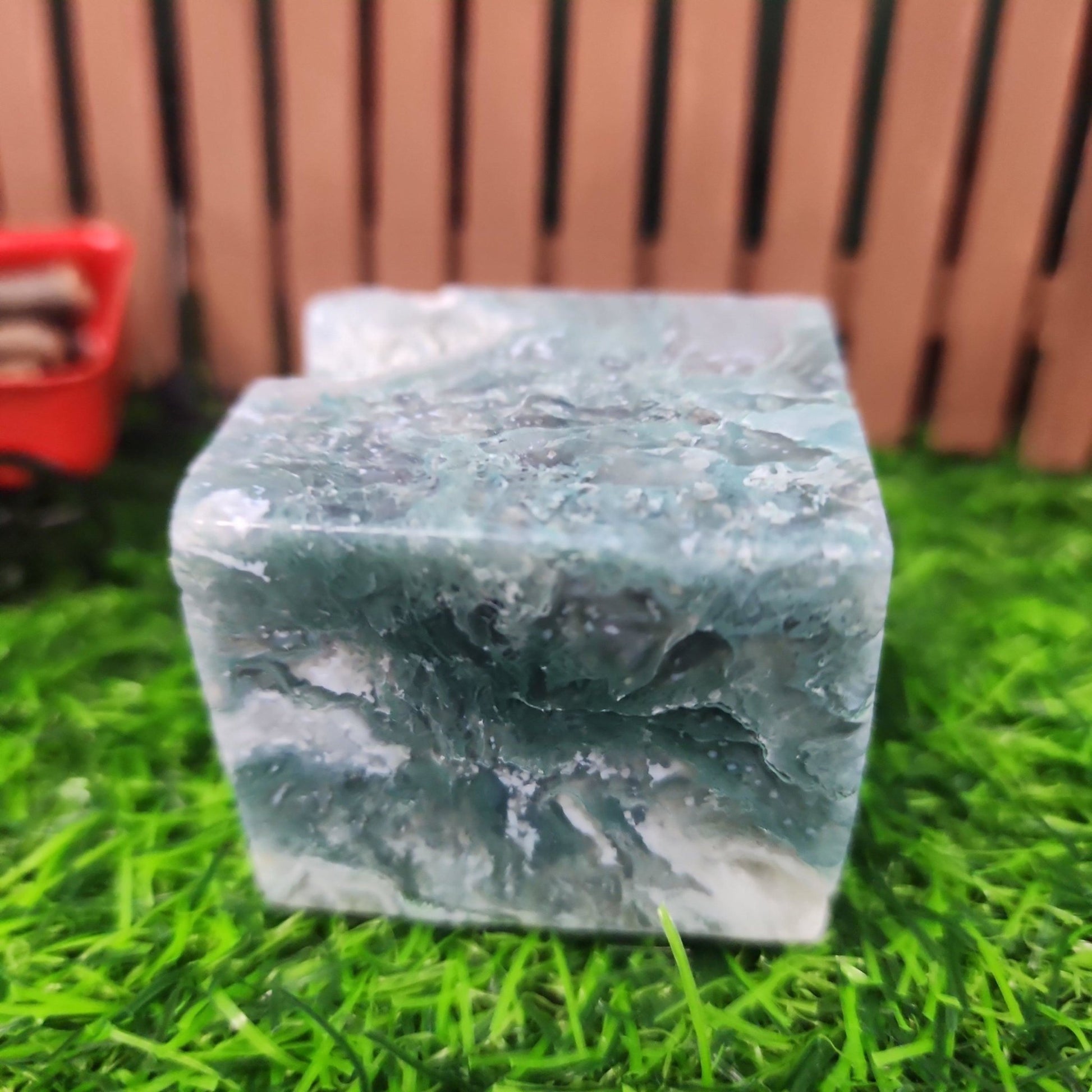 Moss Agate Cube - MagicBox Crystals