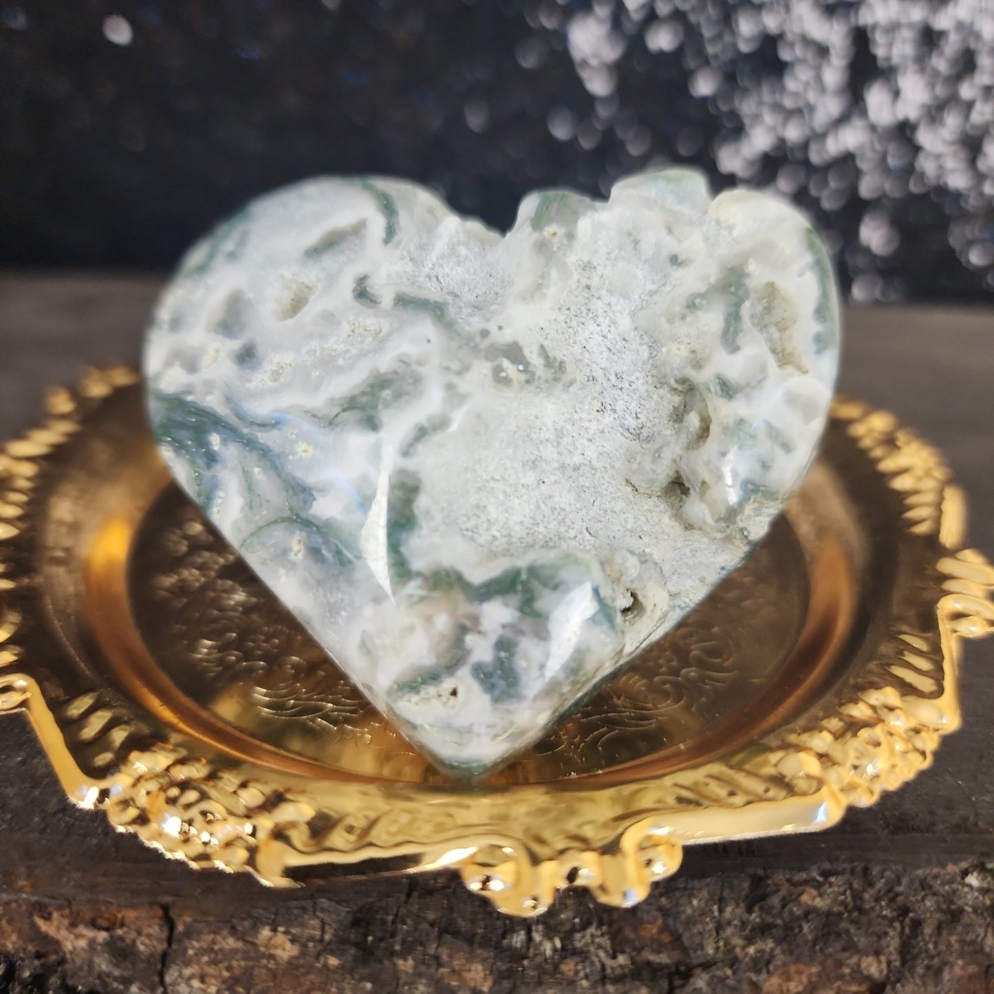 Moss Agate Heart - MagicBox Crystals