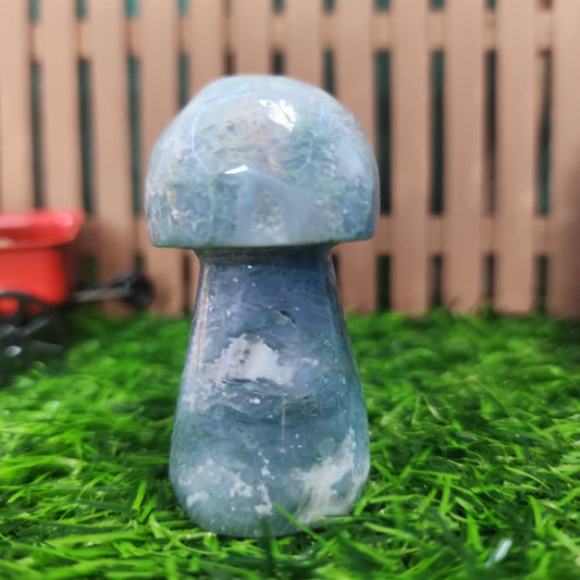 Moss Agate Mushroom - MagicBox Crystals