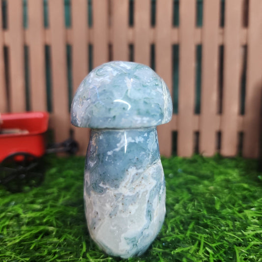 Moss Agate Mushroom - MagicBox Crystals