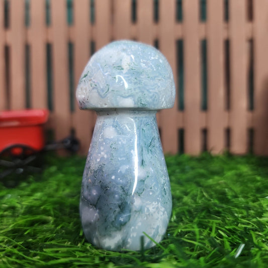 Moss Agate Mushroom - MagicBox Crystals