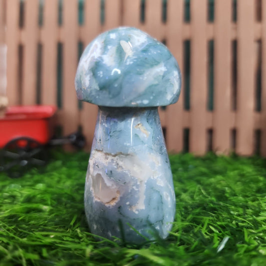 Moss Agate Mushroom - MagicBox Crystals