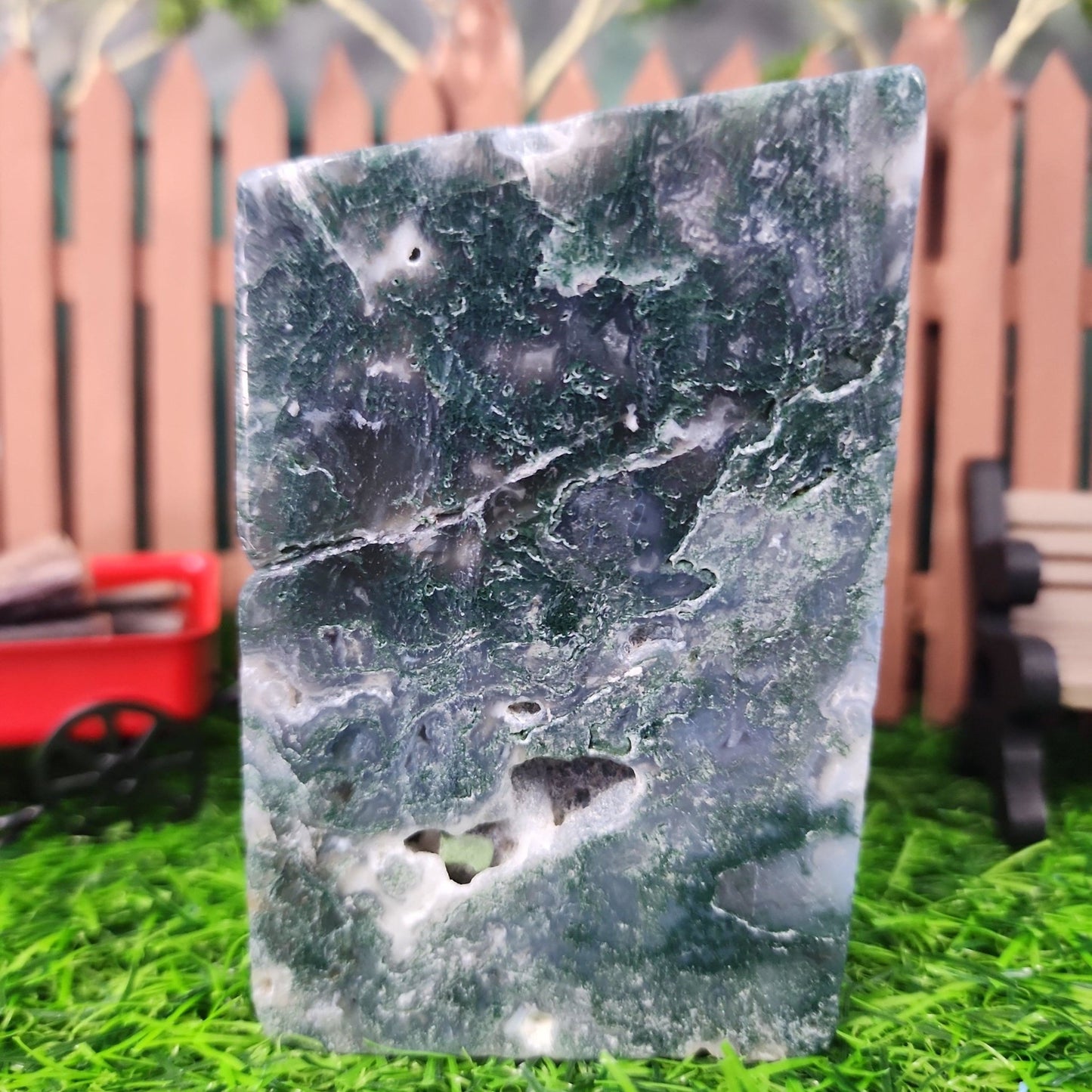 Moss Agate Slab - MagicBox Crystals