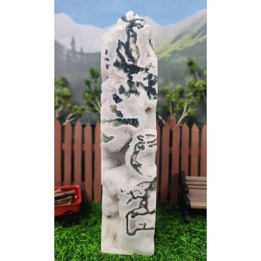 Moss Agate Tower - MagicBox Crystals